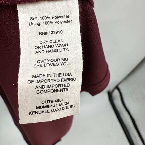 SHOW ME YOUR MUMU Kendall Maxi Maroon V-Neck Gown Dress // S - Picture 9 of 10